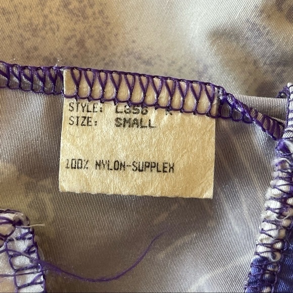 𝅺vintage Duffel 90s Y2K purple & white abstract jacket - Picture 5 of 7